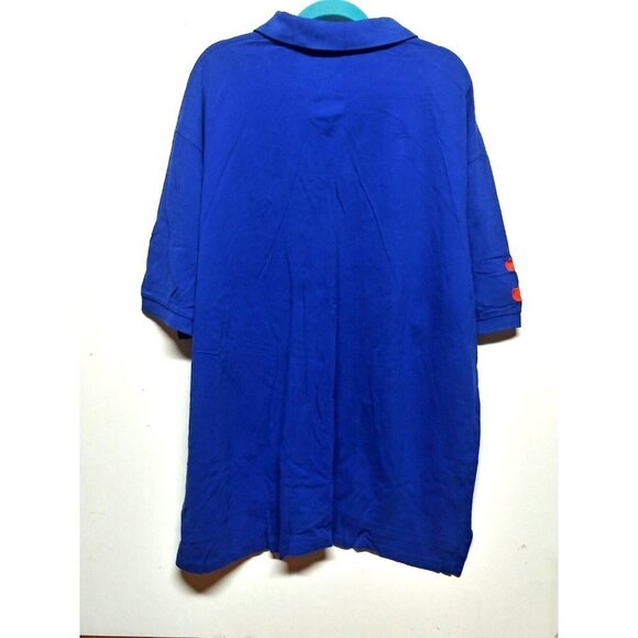 VINTAGE POLO RALPH LAUREN polo shirt 4XLT BLUE w/BIG PONY green Number 3 Cotton - Picture 3 of 8